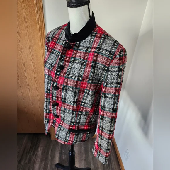 Vintage Pendleton Wool Holiday Plaid  Blazer - Picture 4 of 6